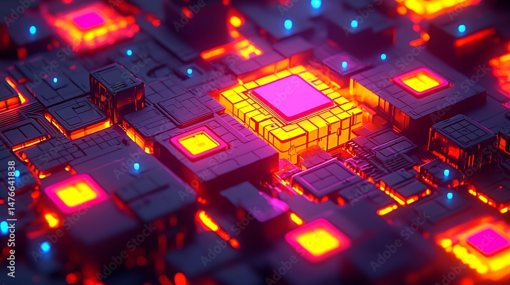 Aufkleber digital circuit design virtual lab graphic art cyber environment close-up futuristic technology conc