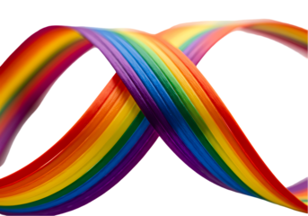 Intertwined Rainbow Symbol of LGBTQ Pride  Unity on Transparent background