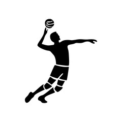 vollyball player, isolated vector silhouette.