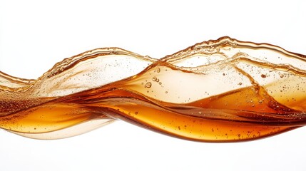 Isolated golden oil splash on a transparent background