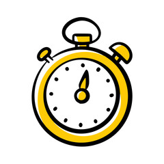 Obraz premium Stopwatch in yellow color displaying time 