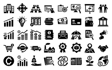 set of icons buiness and financial