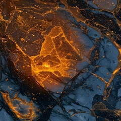 Black and blue marble stone background with fossil textures, photographed under a microscope, revealing microscopic details, extreme close-up.