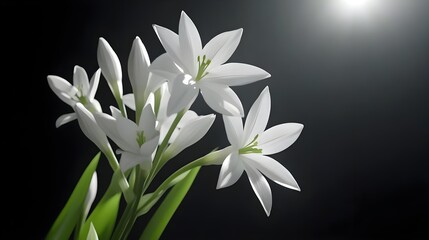 Naklejka premium Beautiful White Flowers Composition Against Dark Background
