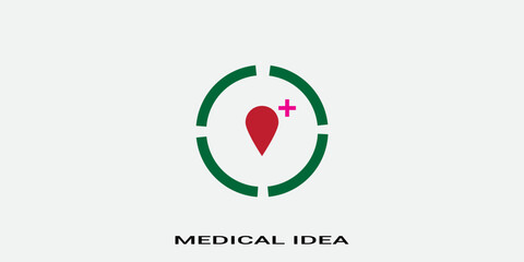medical abstract cross sign logo design.