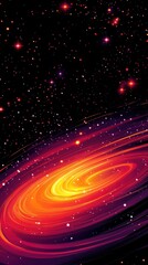 Obraz premium Abstract Galaxy Illustration Showing Swirling Nebula and Starfield in Deep Space Digital Art