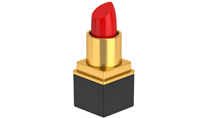 Red lipstick tube isolated on white background