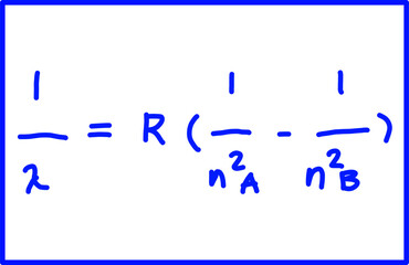 physics atomic structure, physics formula General equation for each SPECTRUM SERIES of Hydrogen atoms