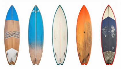 surf boards isolated on white