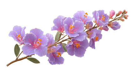 Blooming purple flower branch nature garden floral image outdoor setting close-up view beauty concept