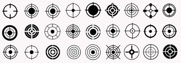 Black Target and Crosshair Vector Collection