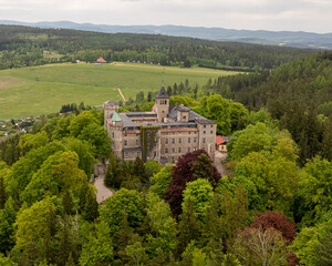 Fototapeta premium Castle on the stone in Szczytna village