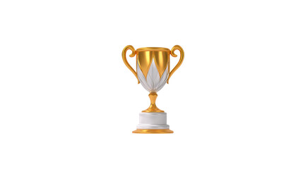 Celebrating victory golden trophy showcase sports event studio setting artistic perspective