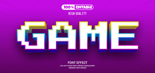 Game text effect. Editable text effect