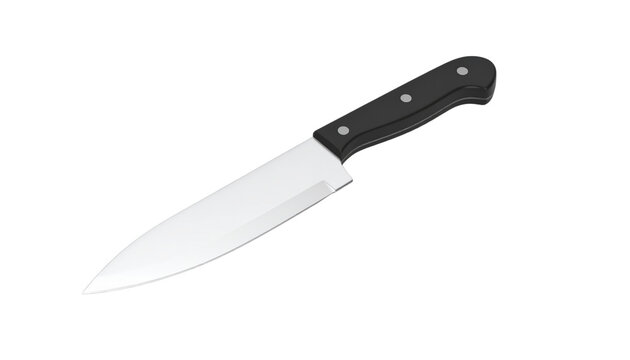 Kitchen knife with sharp blade isolated on white background