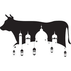 Eid Al-Adha Sacrificial Animals Silhouette