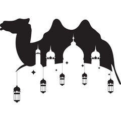 Eid Al-Adha Sacrificial Animals Silhouette