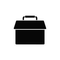 Black toolbox icon illustrating tools equipment and professions for design elements