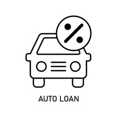 Icon a auto loan, isolated against a clean background.
