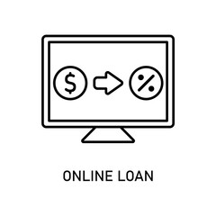 Icon a online loan, isolated against a clean background.