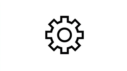 Obraz premium Simple Gear Icon Vector Minimalist Design Mechanism Symbol Flat Style Illustration Clean Graphic Cogwheel Image Technology Concept Business Process Operation Sign 