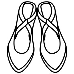 Ballet Slippers Silhouette Vector on White