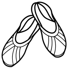 Ballet Slippers Silhouette Vector on White © Monir