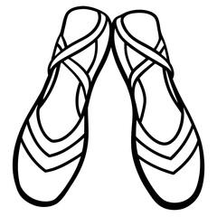 Ballet Slippers Silhouette Vector on White © Monir
