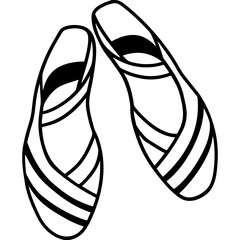 Ballet Slippers Silhouette Vector on White