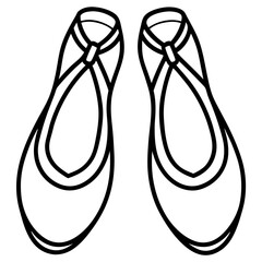 Ballet Slippers Silhouette Vector on White