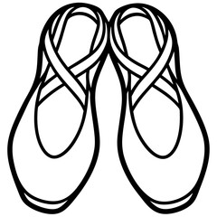 Ballet Slippers Silhouette Vector on White © Monir