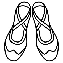 Ballet Slippers Silhouette Vector on White