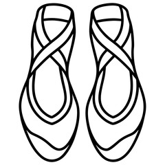 Ballet Slippers Silhouette Vector on White © Monir