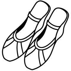 Ballet Slippers Silhouette Vector on White