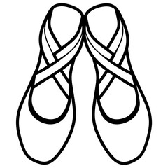 Ballet Slippers Silhouette Vector on White © Monir