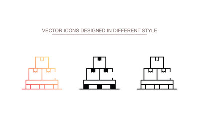 Pallet icon design with white background stock illustration