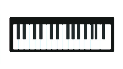 Fototapeta premium Elegant Music Keyboard Symbol Vector Graphic Piano Keys Illustration Musical Instrument Icon Melodic Design Element Sound Production Sign Creative Keyboard Art 