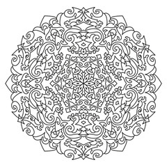 Ornamental Round Mandala Pattern: Intricate Vector Illustration for Decoration and Creative Projects