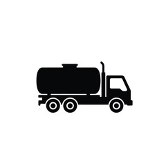 Black and white silhouette of a tanker truck illustration for transportation and logistics