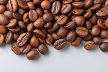 Naklejka premium Roasted Coffee Beans: A Rich, Detailed Close-Up