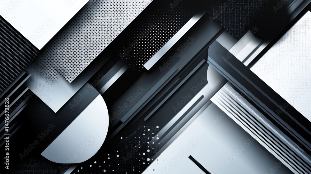 Poster dynamic abstract backdrop in black and white for creative projects