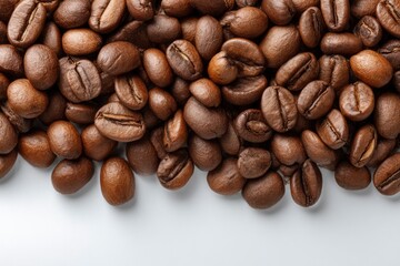 Naklejka premium Roasted Coffee Beans: A Rich, Detailed Close-Up