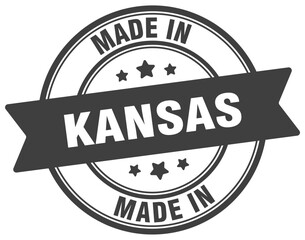 Obraz premium Made in Kansas round sign. Made in Kansas stamp.