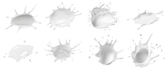 collection of milk splashes