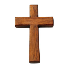 wooden cross on white background