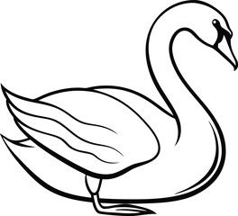swan isolated silhouette 