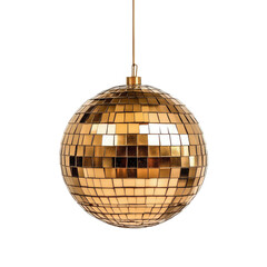 golden disco ball on transparent surface