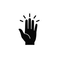 Vector graphic silhouette depicting a high five gesture with stylish decorative elements