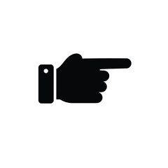 Vector illustration of a pointing hand gesture symbol indicating direction and showing