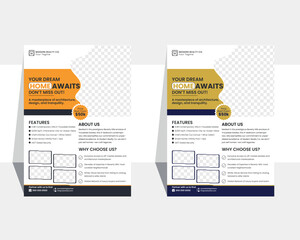 Modern Real Estate Flyer Template for Property Promotion A professional and eye-catching real estate flyer design for promoting homes, villas, or luxury properties. Fully editable template